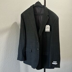 Tailored Fit JoS A. Bank 1905 100% wool charcoal with brown box tweed.